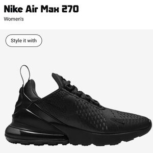 Nike Air Max 270 Women's Athletic Shoes - Black